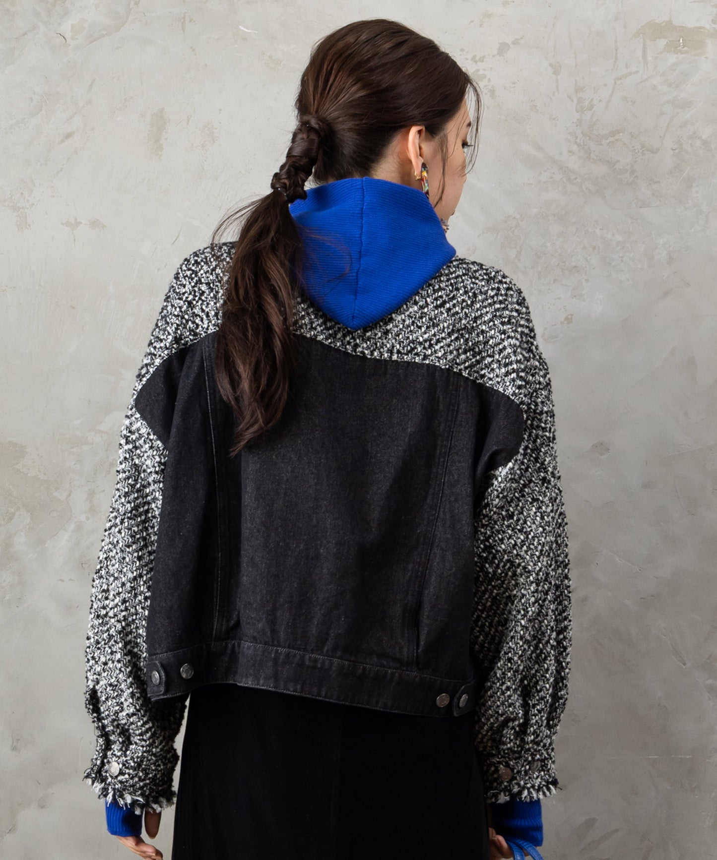 23-5547【FONT LAB】ロービングツイードコンビデニムブルゾン