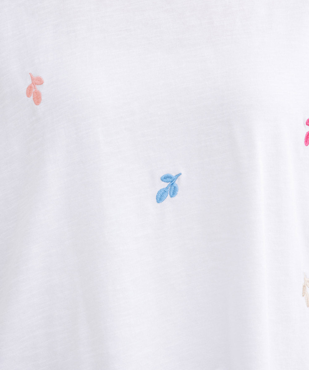 NUMPH リーフエンブロイダリーTシャツ