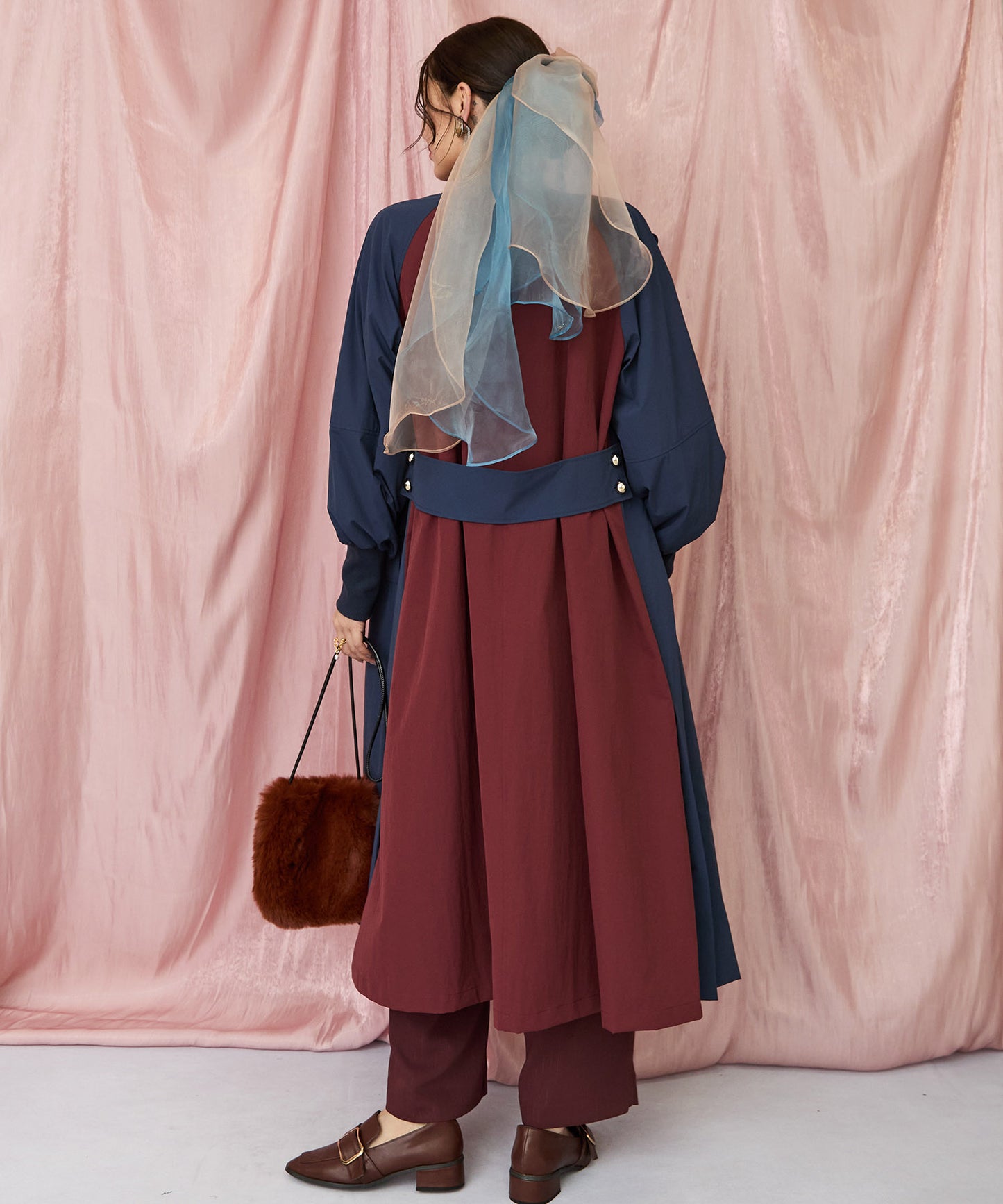 71-5584【FONT LAB】バイカラーリブスリーブコート