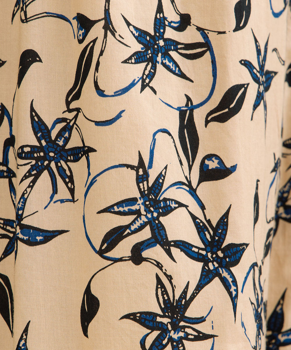 21号(6L~) INDESIGN リーフプリントワイドシャツ