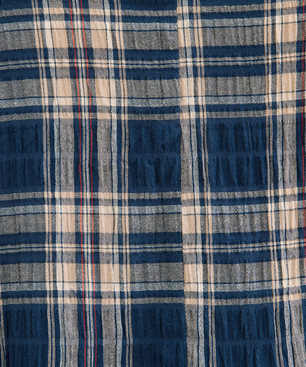 INDESIGN チェックフリルペプラムブラウス