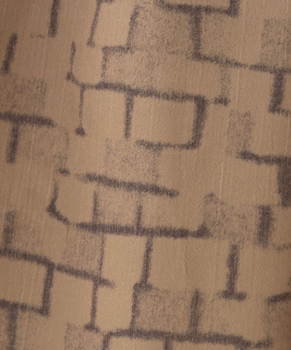 モザイク柄ラップ風ワイドパンツ