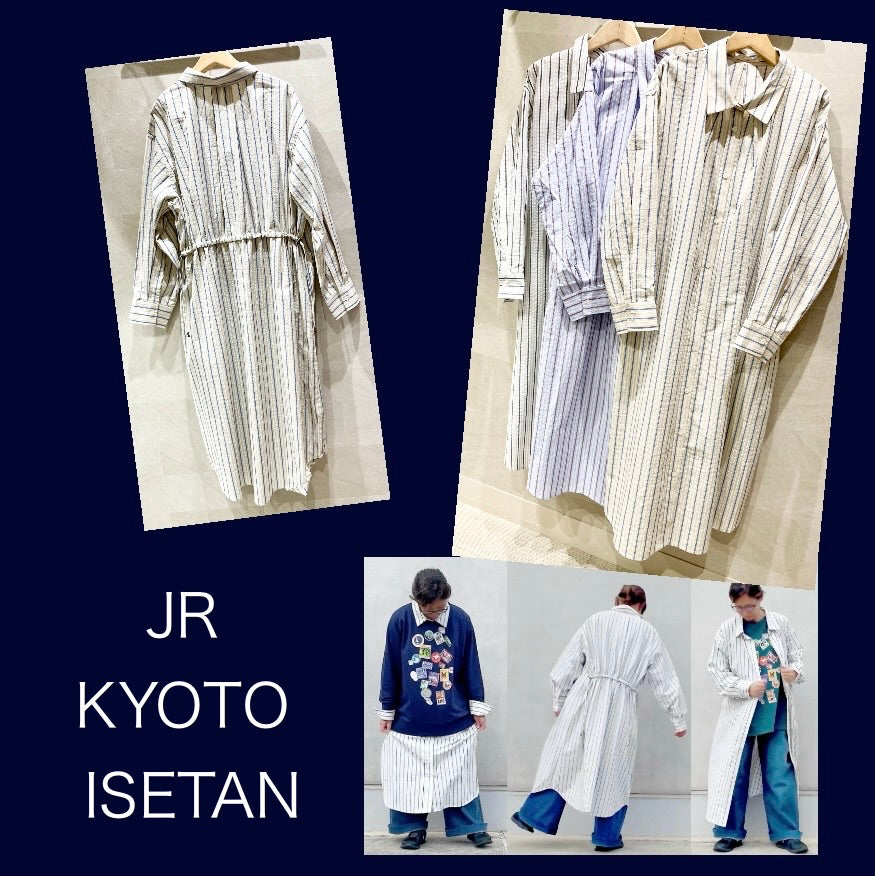 京都伊勢丹店より★バックシャーリングストライプシャツワンピースのご紹介★