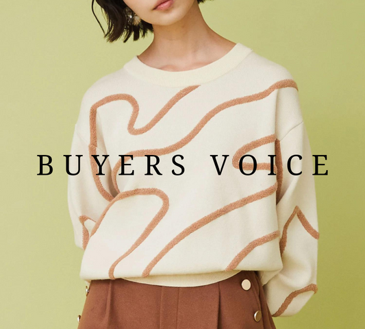 BUYERS VOICE-シェニールウェーブラインクロップドニット