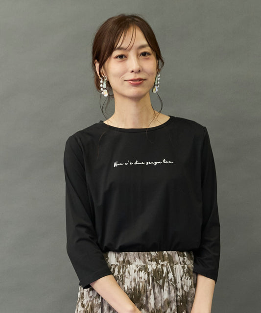 【FONT LAB】クリア天竺フロッキーロゴ７分袖Tシャツ
