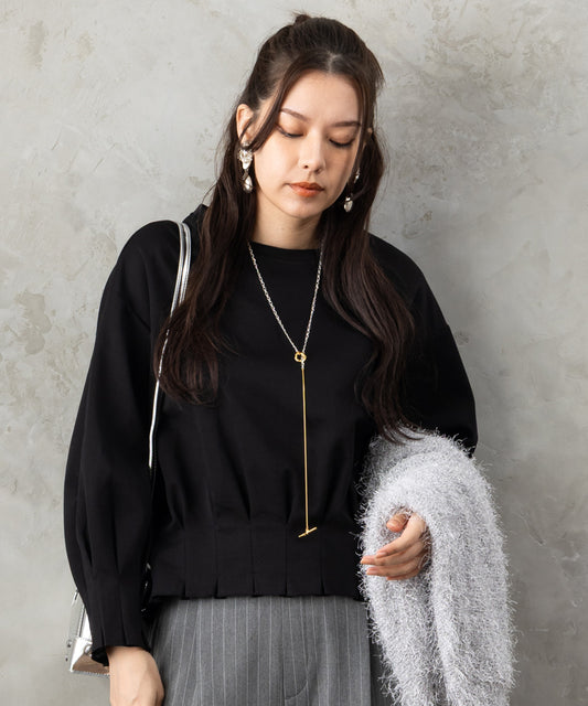 【人気商品につき再入荷】【FONT LAB】タックヘムクロップドカットソー