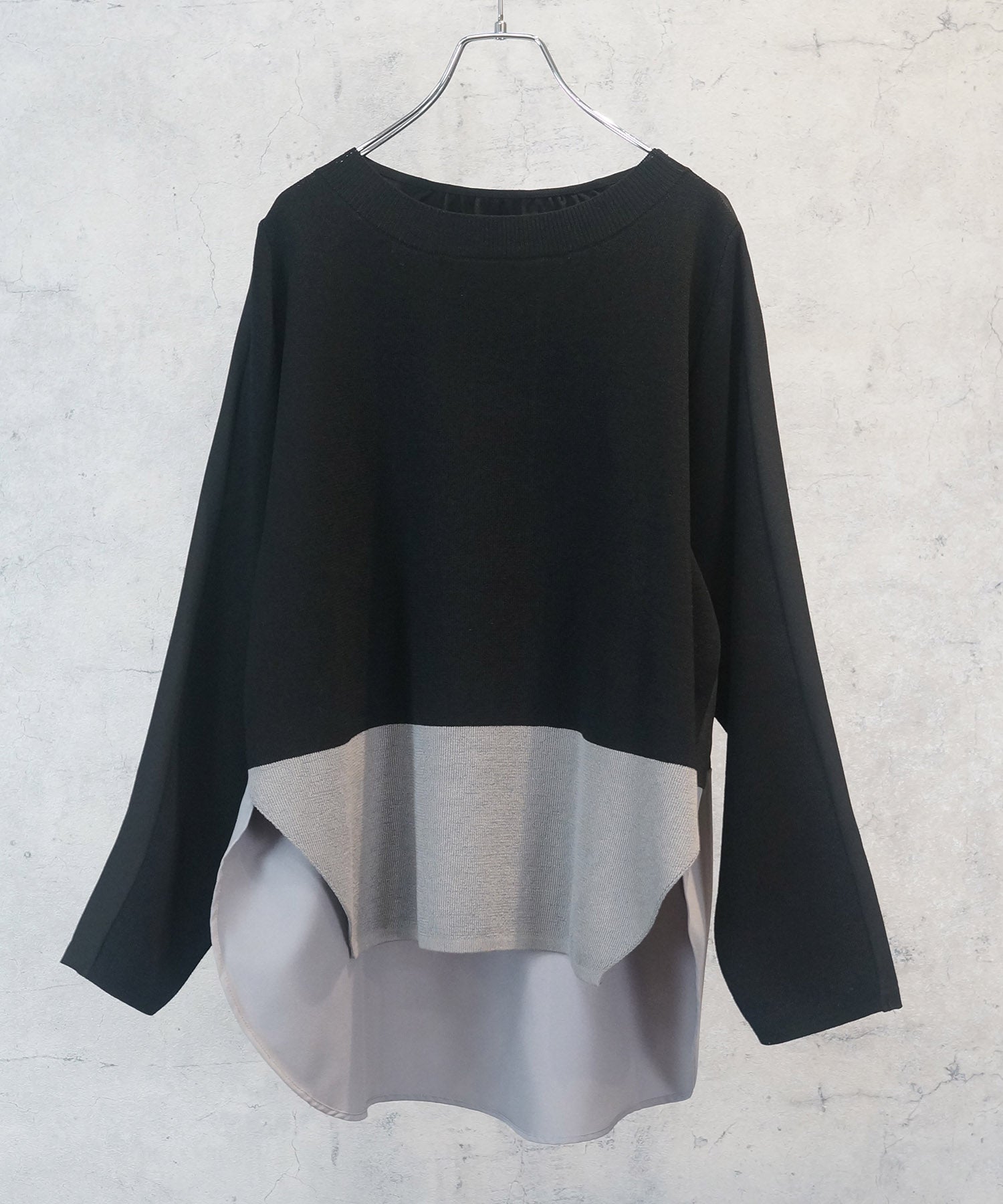 レディース ニットトップス 異素材コンビ バイカラー ｜JETSET