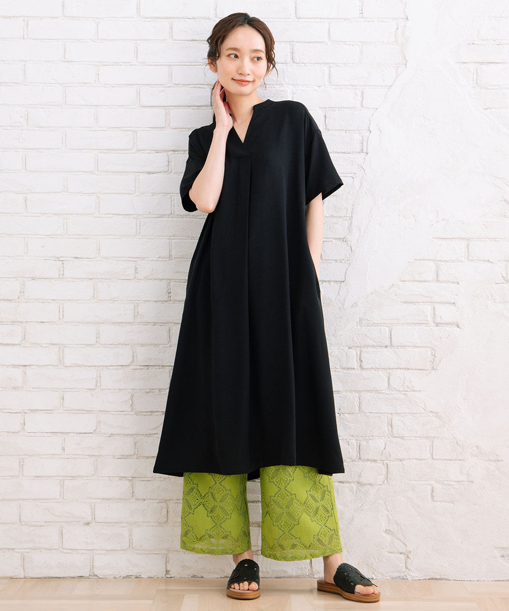 21号(6L～) スムースジョーゼットスキッパーワンピース