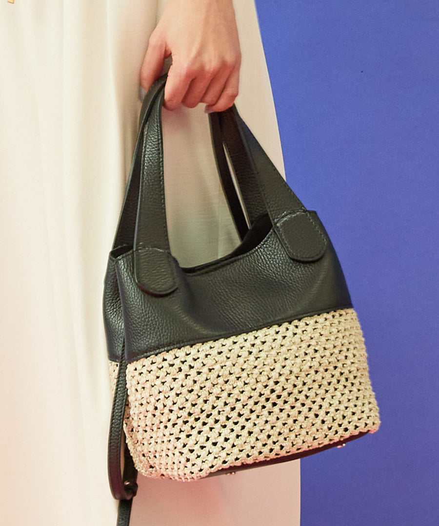 【RIPANI】レザー×メッシュ2WAY BAG
