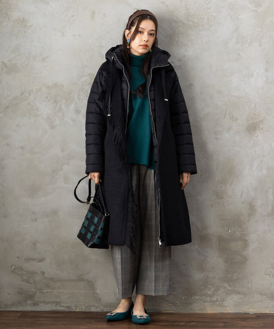 【BSB】フリンジデザイン異素材コンビコート