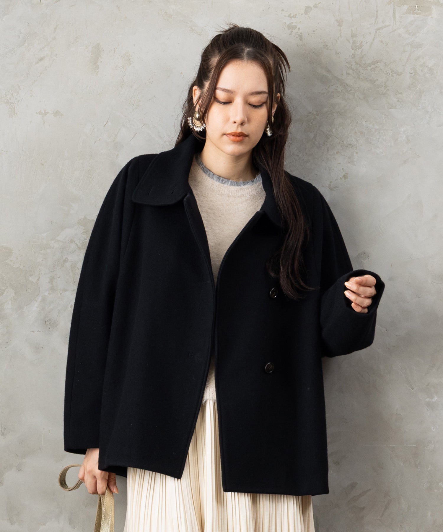 JETSET SOLO PLUS】Super100 ラムウールメルトンショートコート