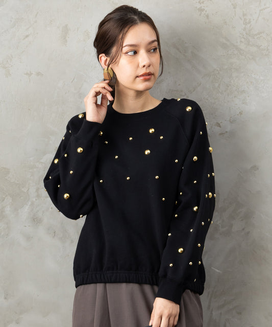 61-5841【MAITE】ラウンドスタッズスウェット