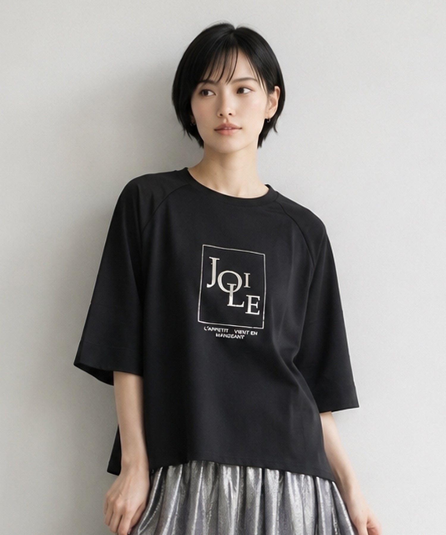 【FONT LAB】メタリックロゴオーバーTシャツ