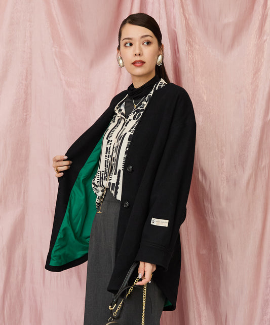 72-1256【JETSET SOLO PLUS】Super140×ロイヤルジーロンメルトンキーネックミドルコート