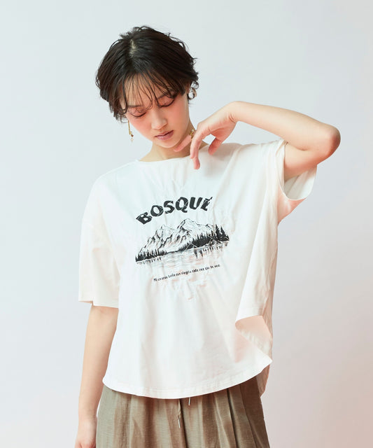 【FONT LAB】クリア天竺シャーリングロゴTシャツ