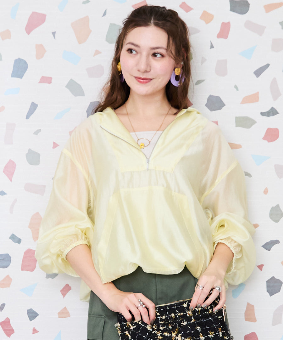 【FONT LAB】エアリーローンアノラックブラウス