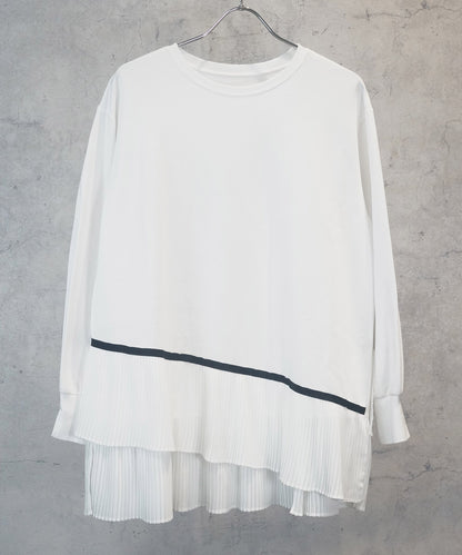 61-5848【FONT LAB】プリーツヘムロングTシャツ