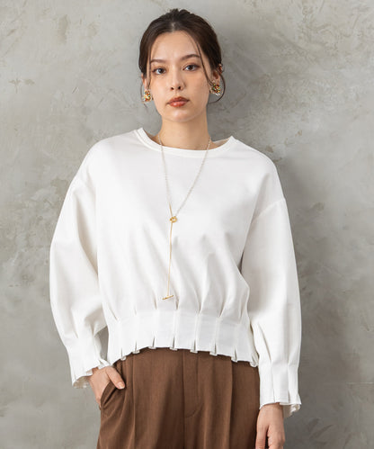 【人気商品につき再入荷】【FONT LAB】タックヘムクロップドカットソー