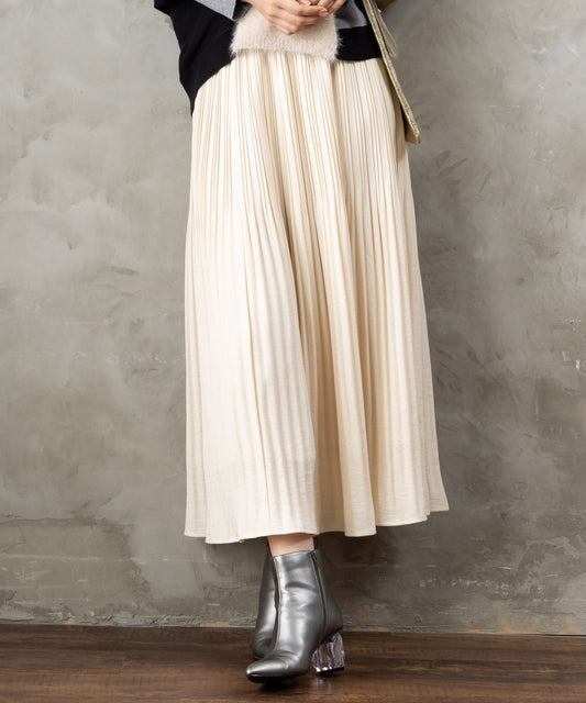 【FONT LAB】ミストウールタッチダブルプリーツスカート