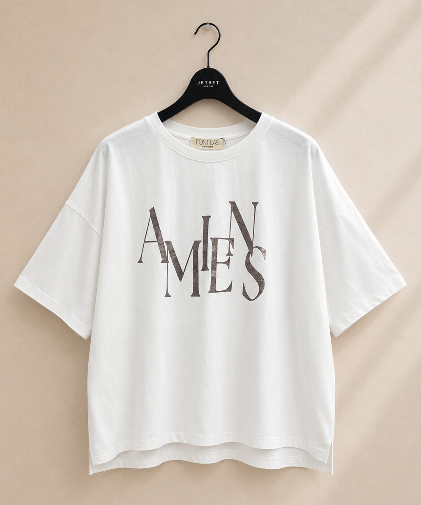【FONT LAB】ワイドシルエットメタリックロゴＴシャツ