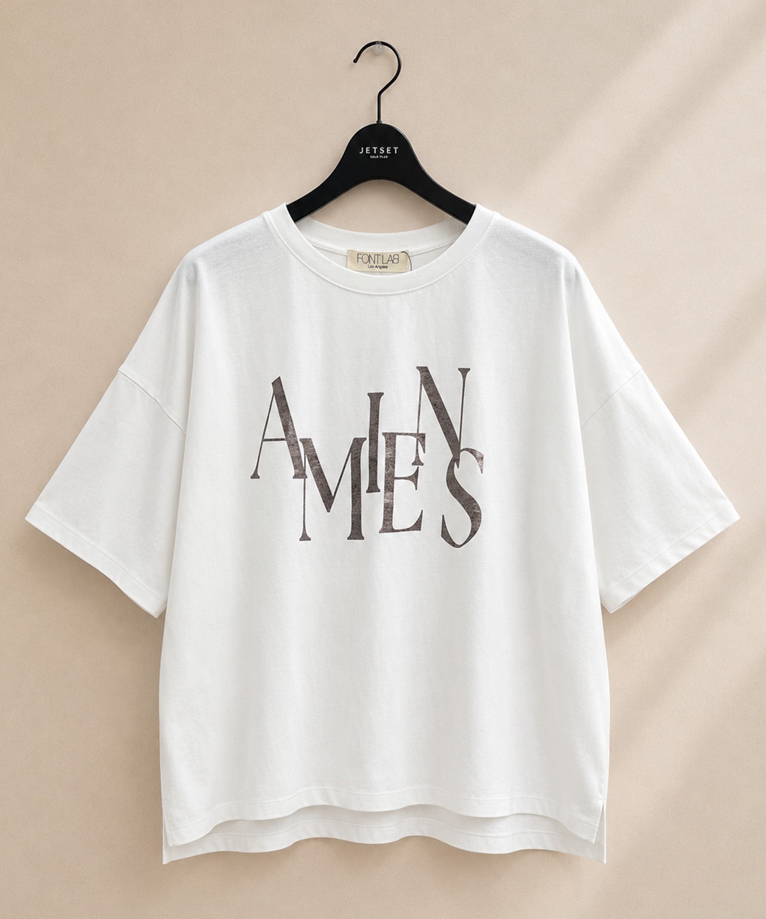 【FONT LAB】ワイドシルエットメタリックロゴＴシャツ