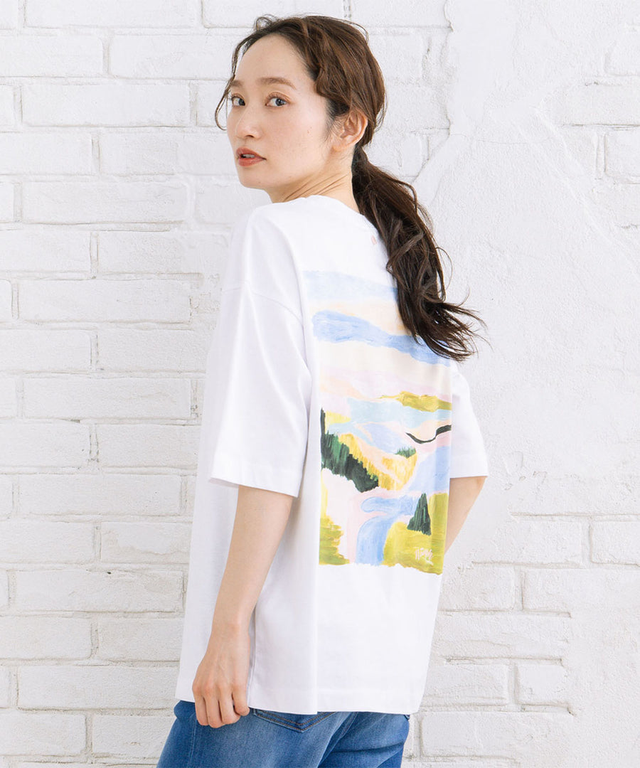 NUMPH 風景柄バックプリントTシャツ