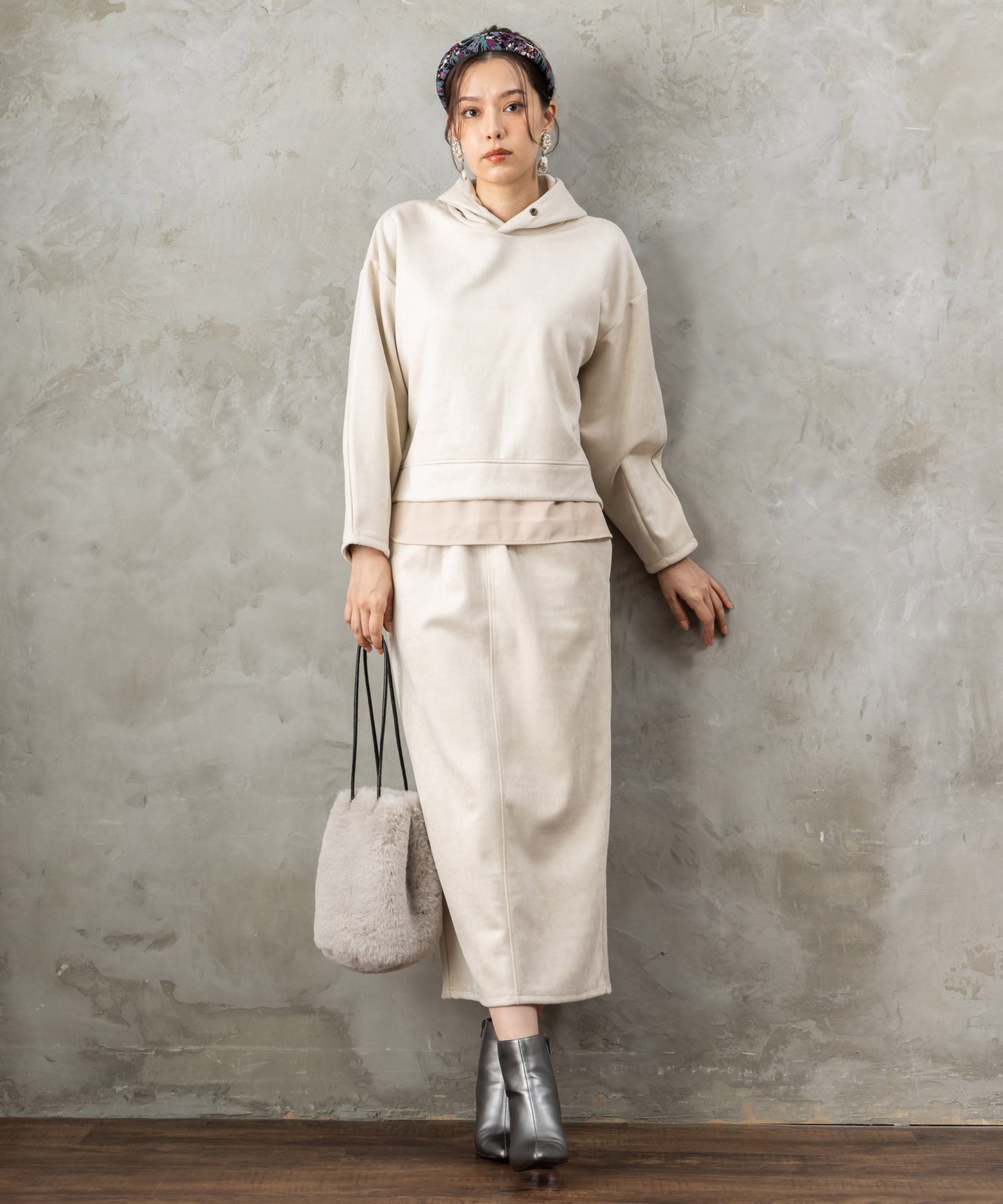 【FONT LAB】起毛ダンボールフーディーセットアップ