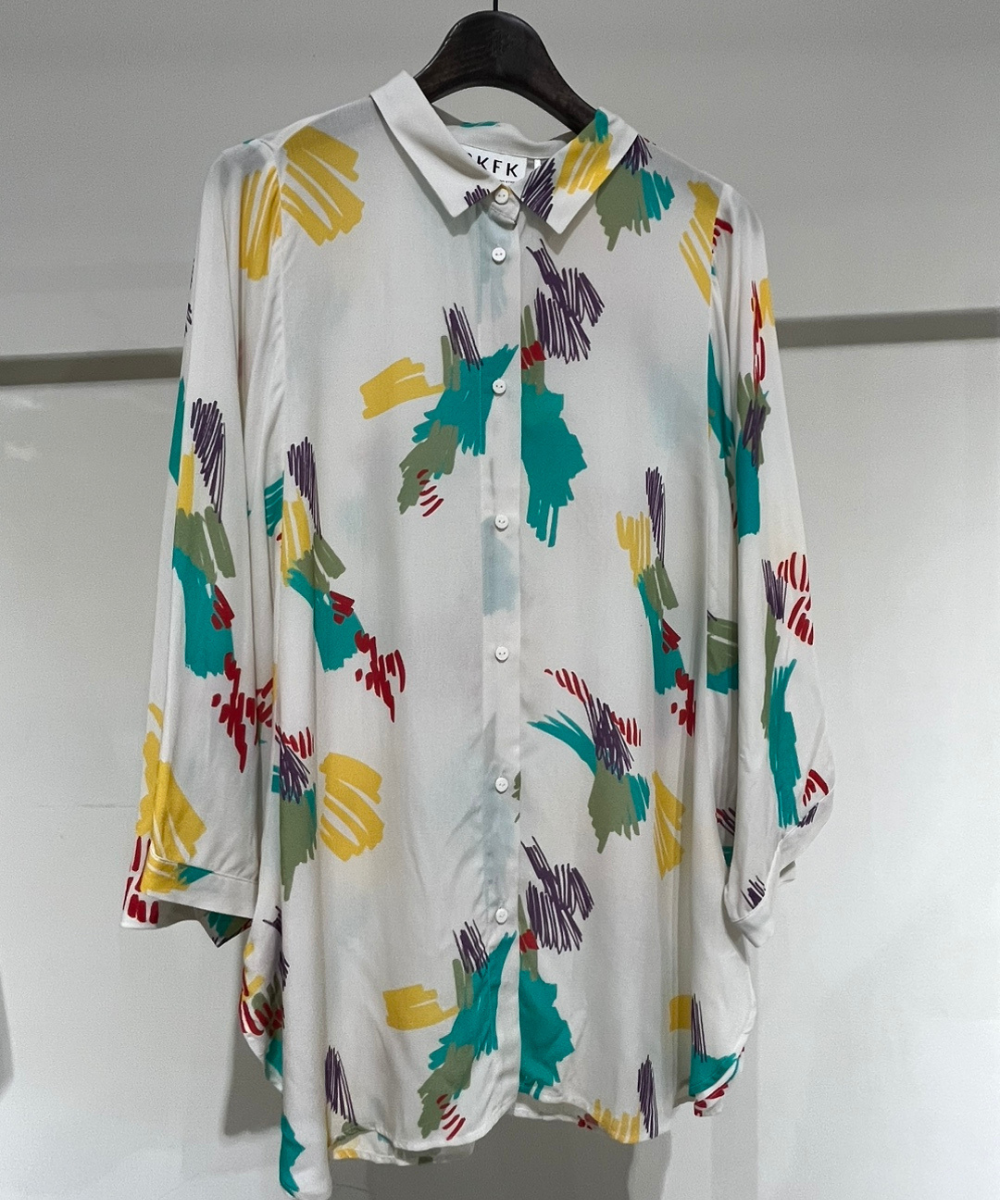 大きいサイズ レディース ペイント プリント シャツ｜sabstreet my standard(サブストリートマイスタンダード)