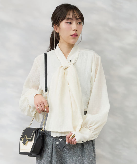 ブラウス ボウタイ 卒業式 入学式 オケージョン ボウタイブラウス