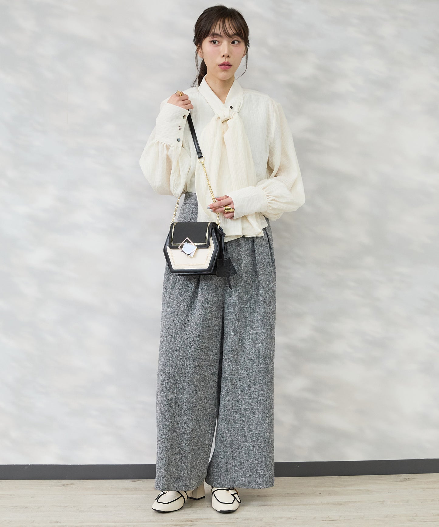 ブラウス ボウタイ 卒業式 入学式 オケージョン ボウタイブラウス