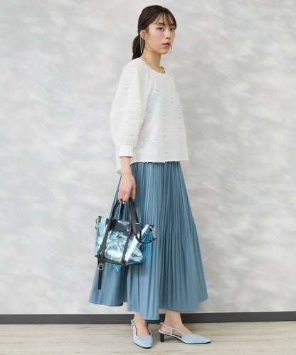 【JETSET SOLO PLUS】ボタニカルカットジャガードブラウス