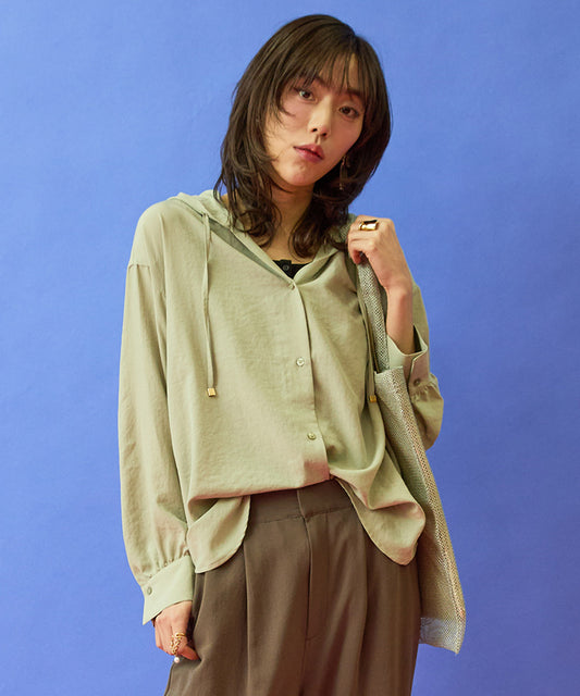 【FONT LAB】ナチュラルエアータンブラーフーディーブラウス