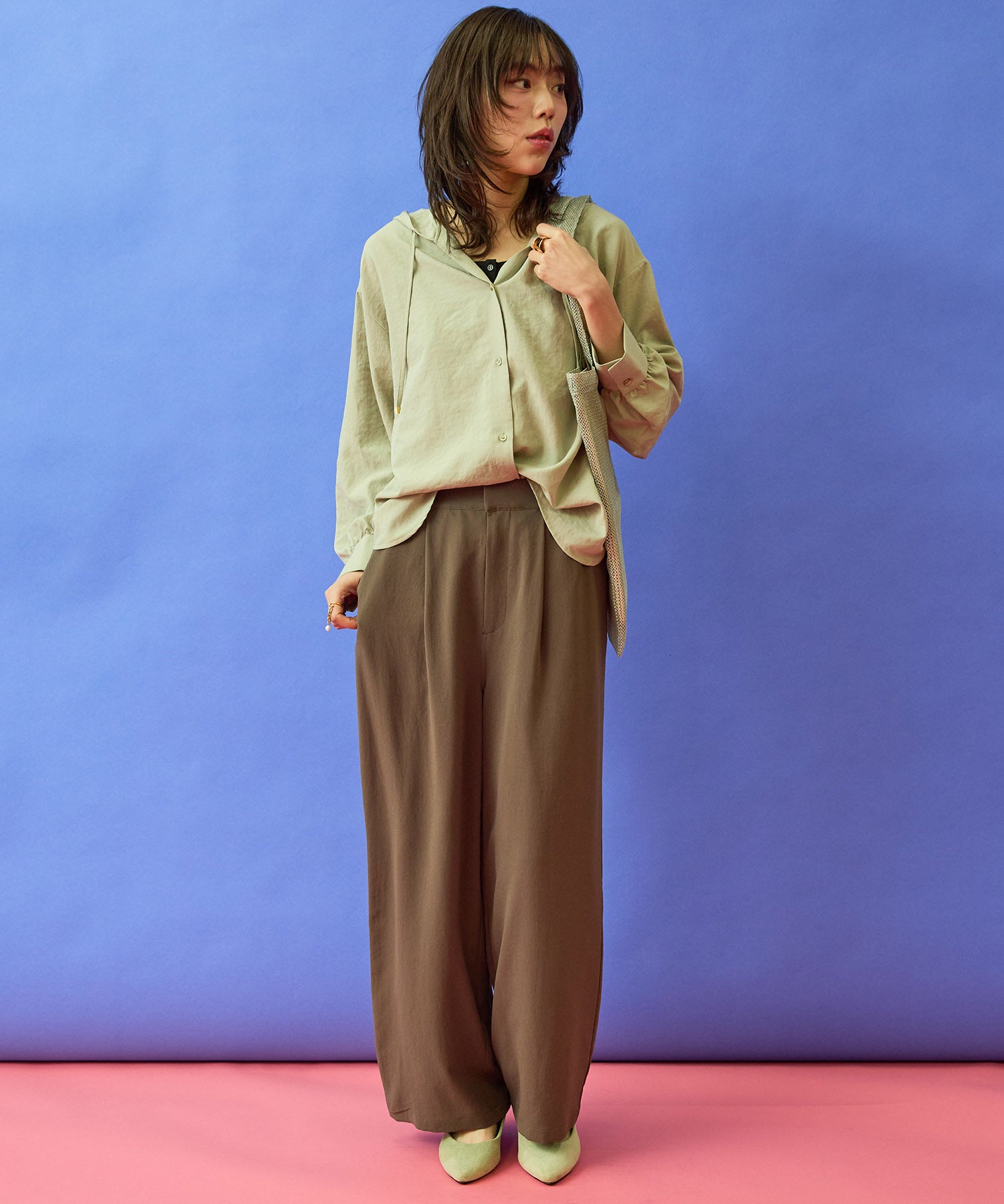 【FONT LAB】ナチュラルエアータンブラーフーディーブラウス