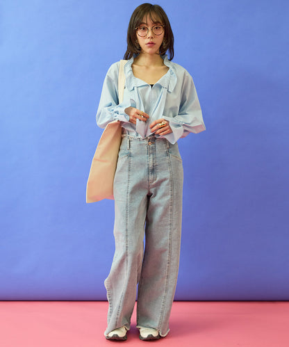 【FONT LAB】オーガニックコットンフリルカラーブラウス