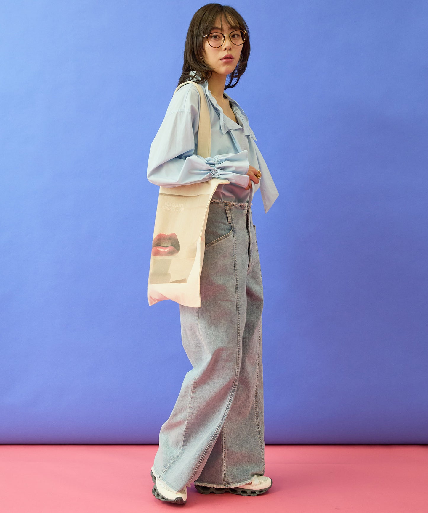 【FONT LAB】オーガニックコットンフリルカラーブラウス