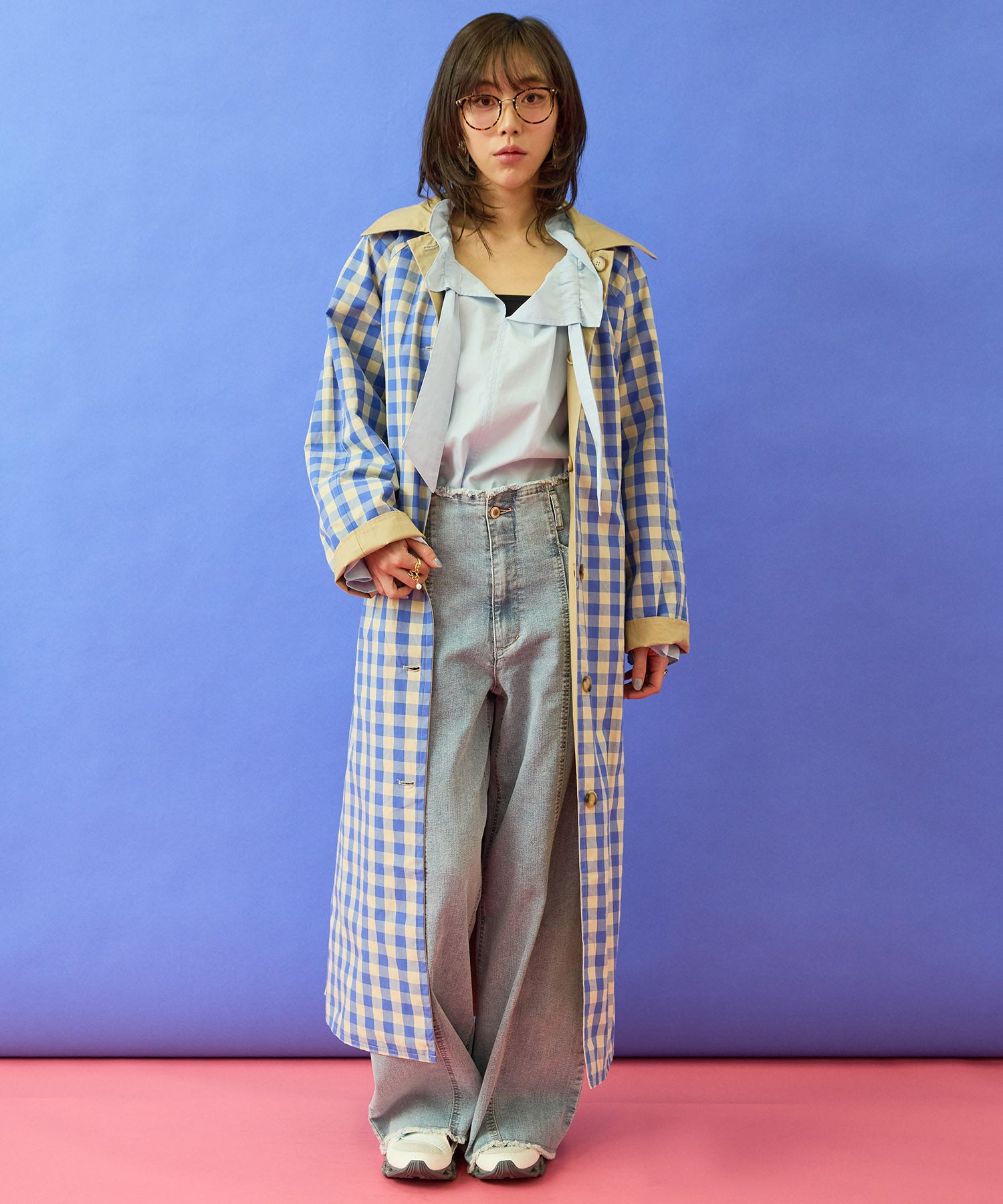 【FONT LAB】オーガニックコットンフリルカラーブラウス