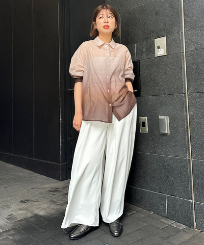 【FONT LAB】シアーコットングラデーションシャツ