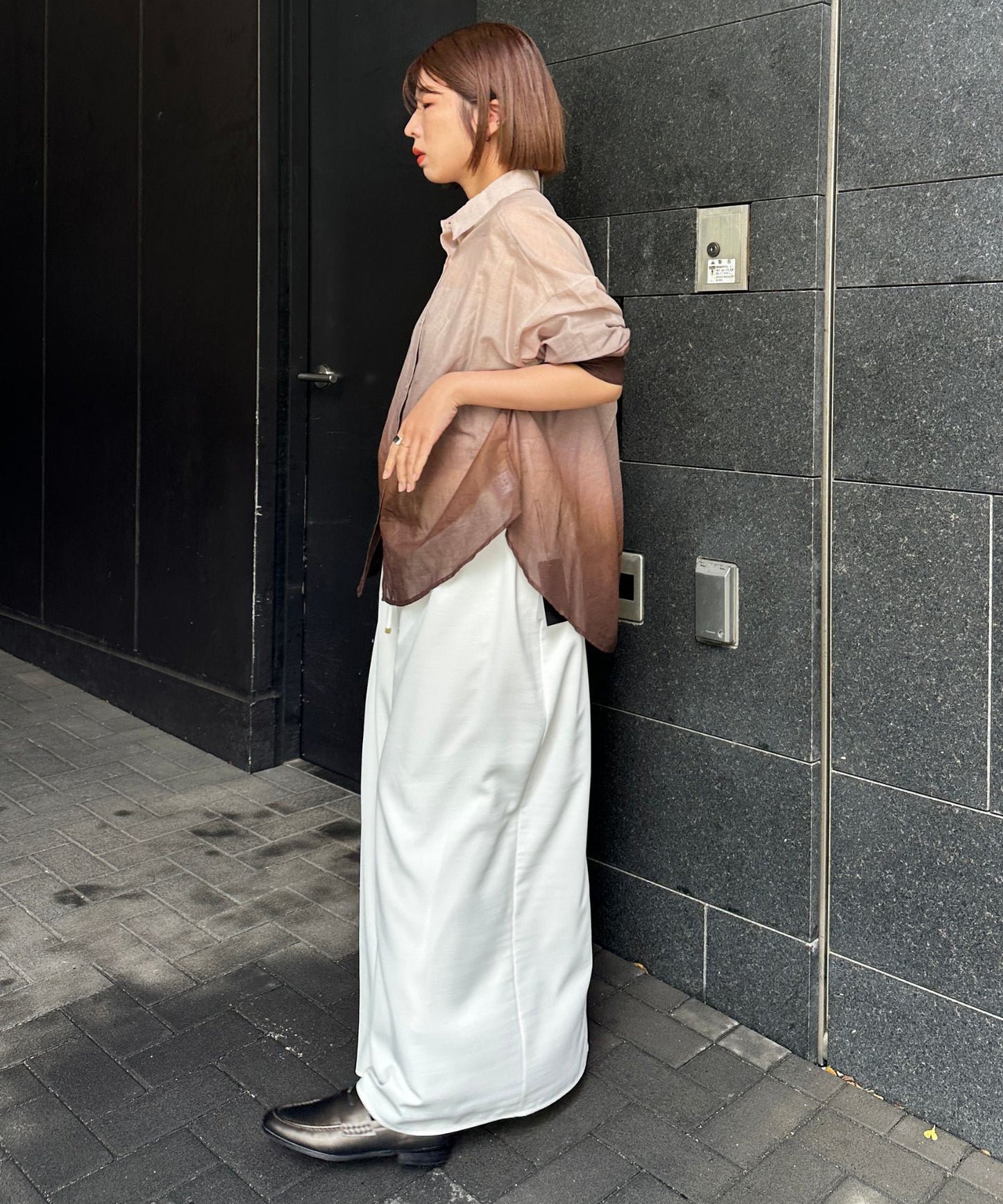 【FONT LAB】シアーコットングラデーションシャツ