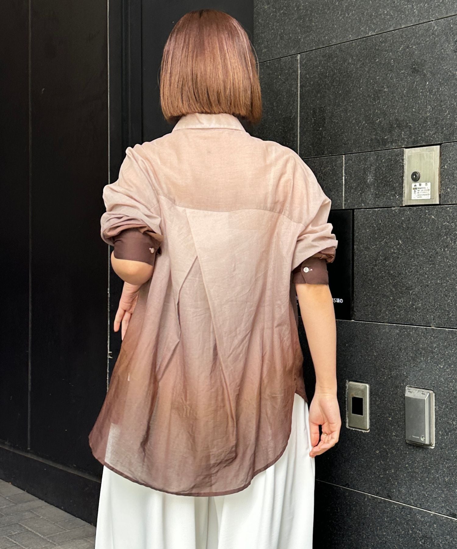 【FONT LAB】シアーコットングラデーションシャツ