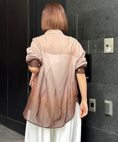 【FONT LAB】シアーコットングラデーションシャツ