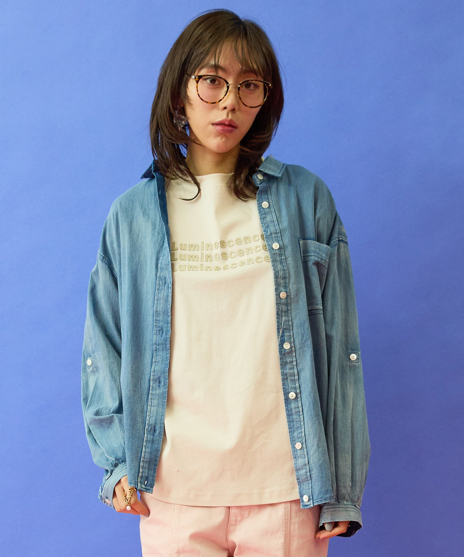 【FONT LAB】シアーデニム2WAYシャツ