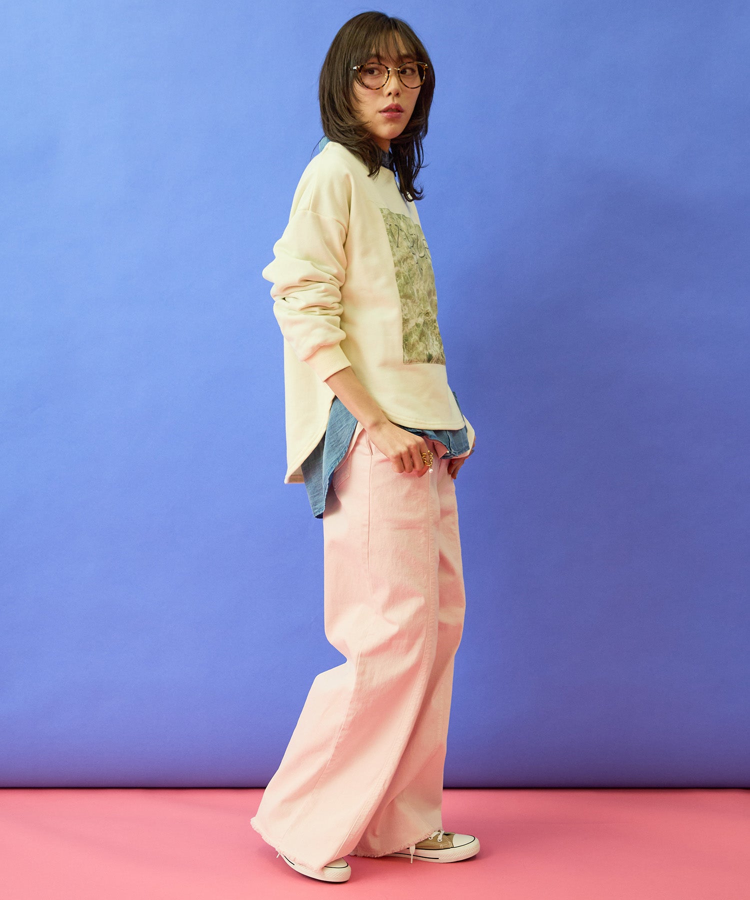 【FONT LAB】シアーデニム2WAYシャツ