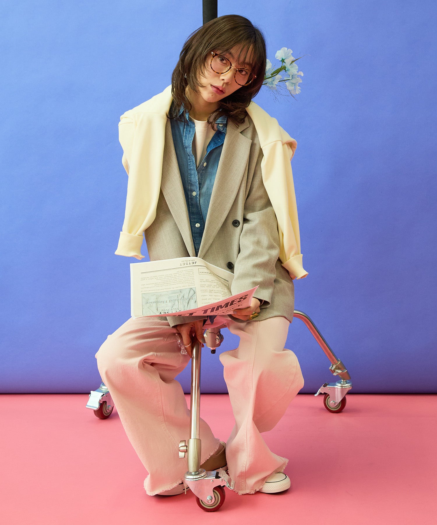 【FONT LAB】シアーデニム2WAYシャツ