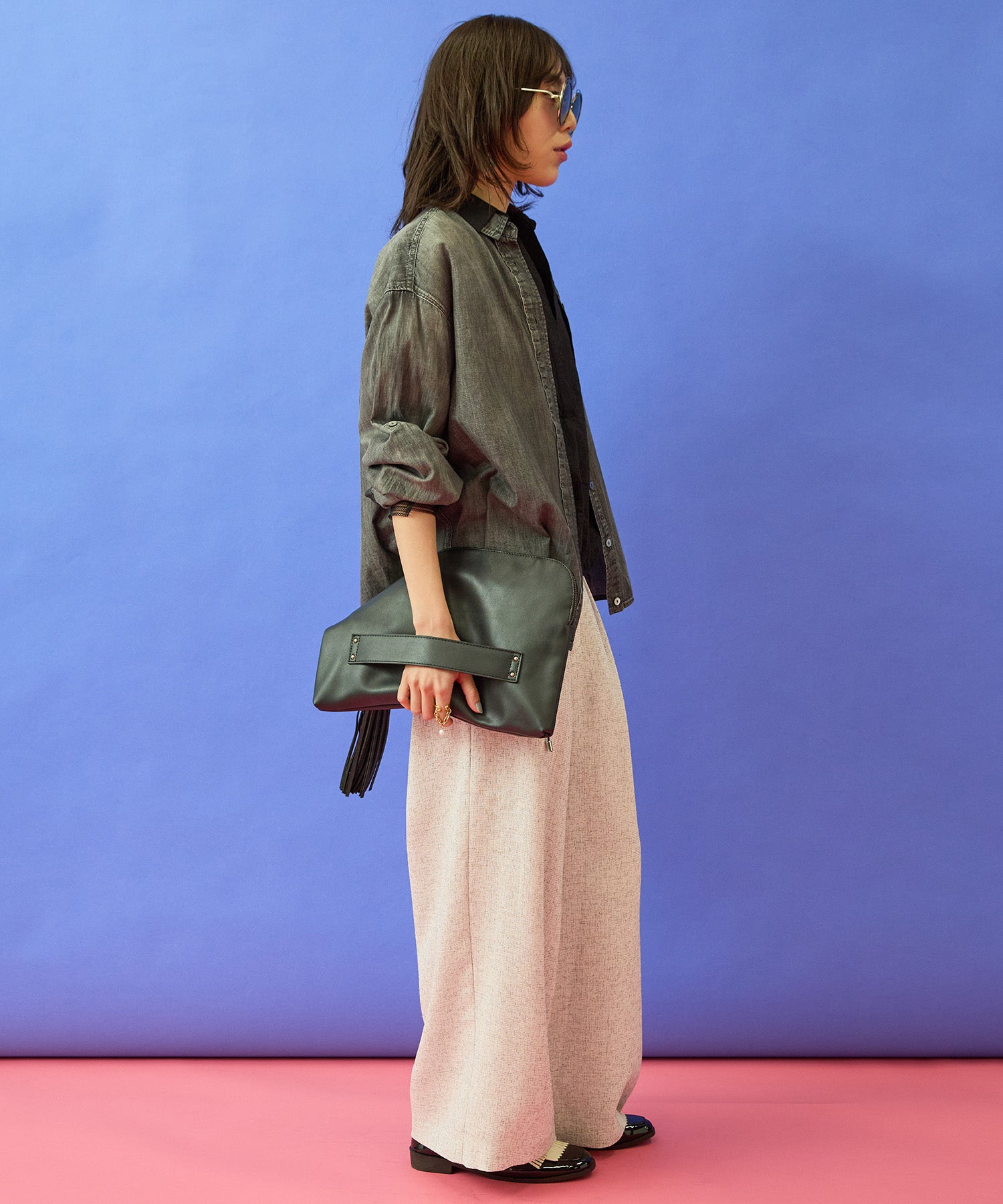 【FONT LAB】シアーデニム2WAYシャツ