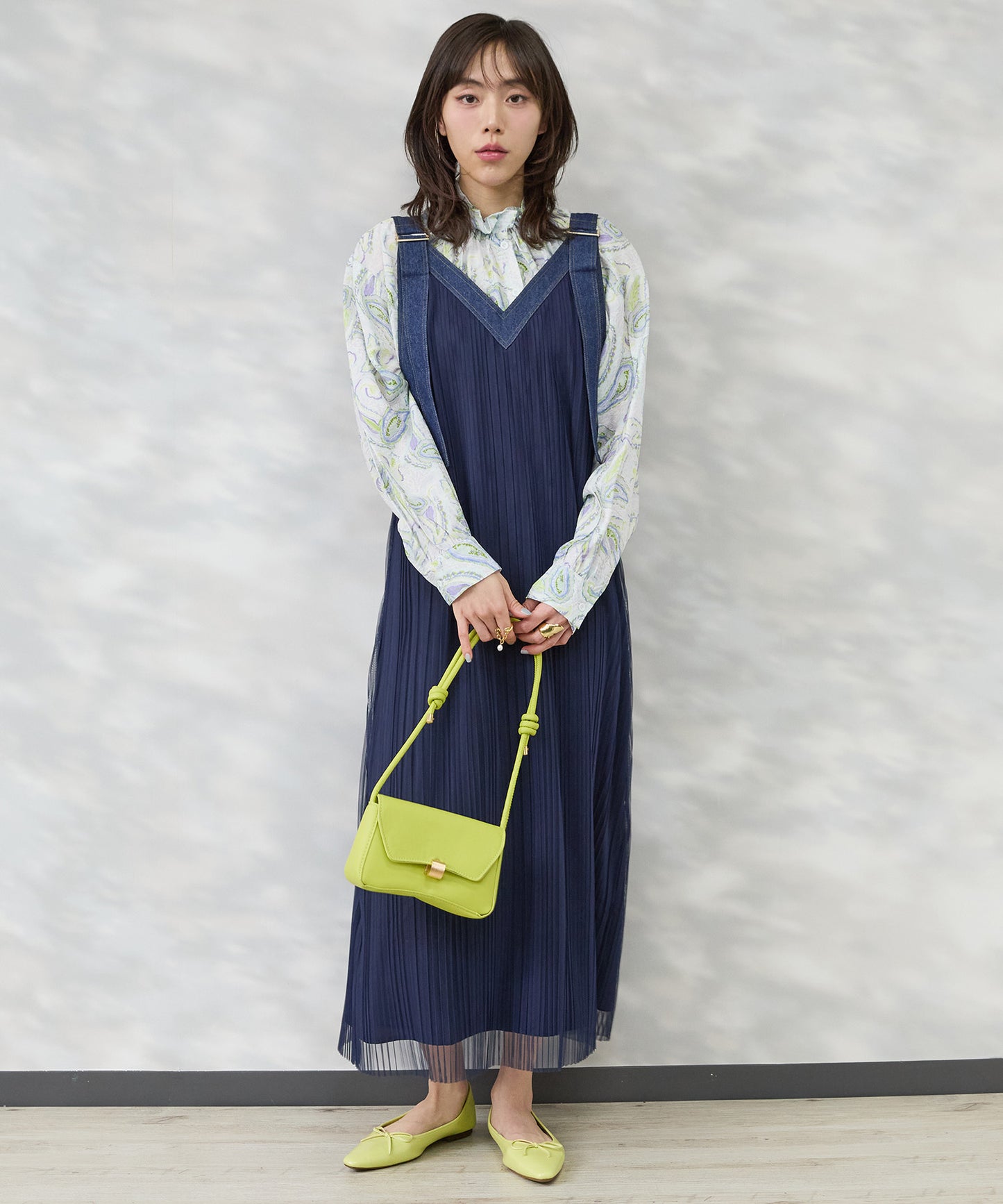 【see U soon】ペイズリー水彩プリントシャツ