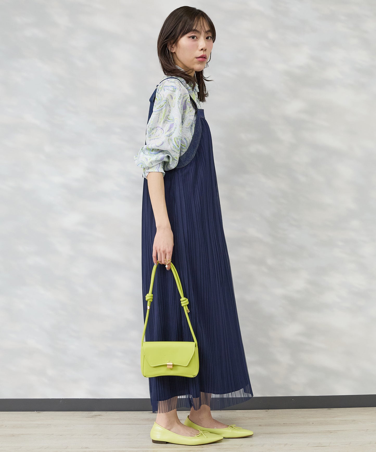 【see U soon】ペイズリー水彩プリントシャツ