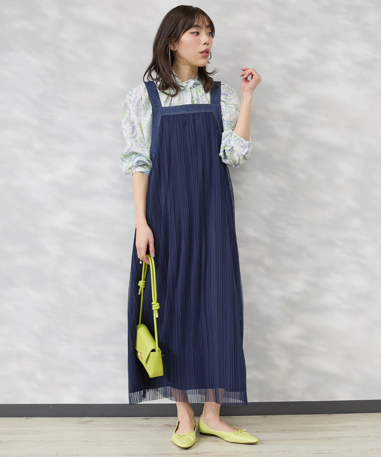 【see U soon】ペイズリー水彩プリントシャツ