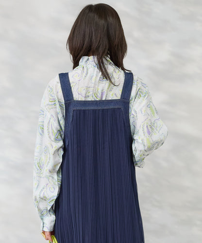 【see U soon】ペイズリー水彩プリントシャツ