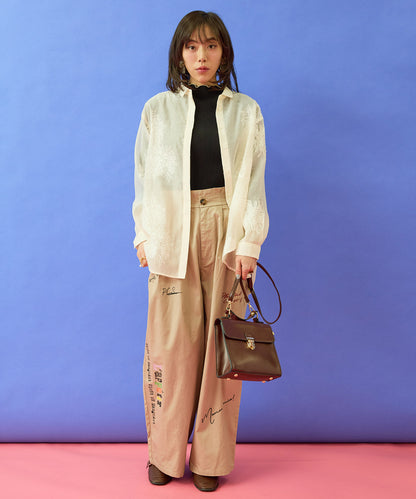 【FONT LAB】オーガンジー×3Dフラワーシャツ