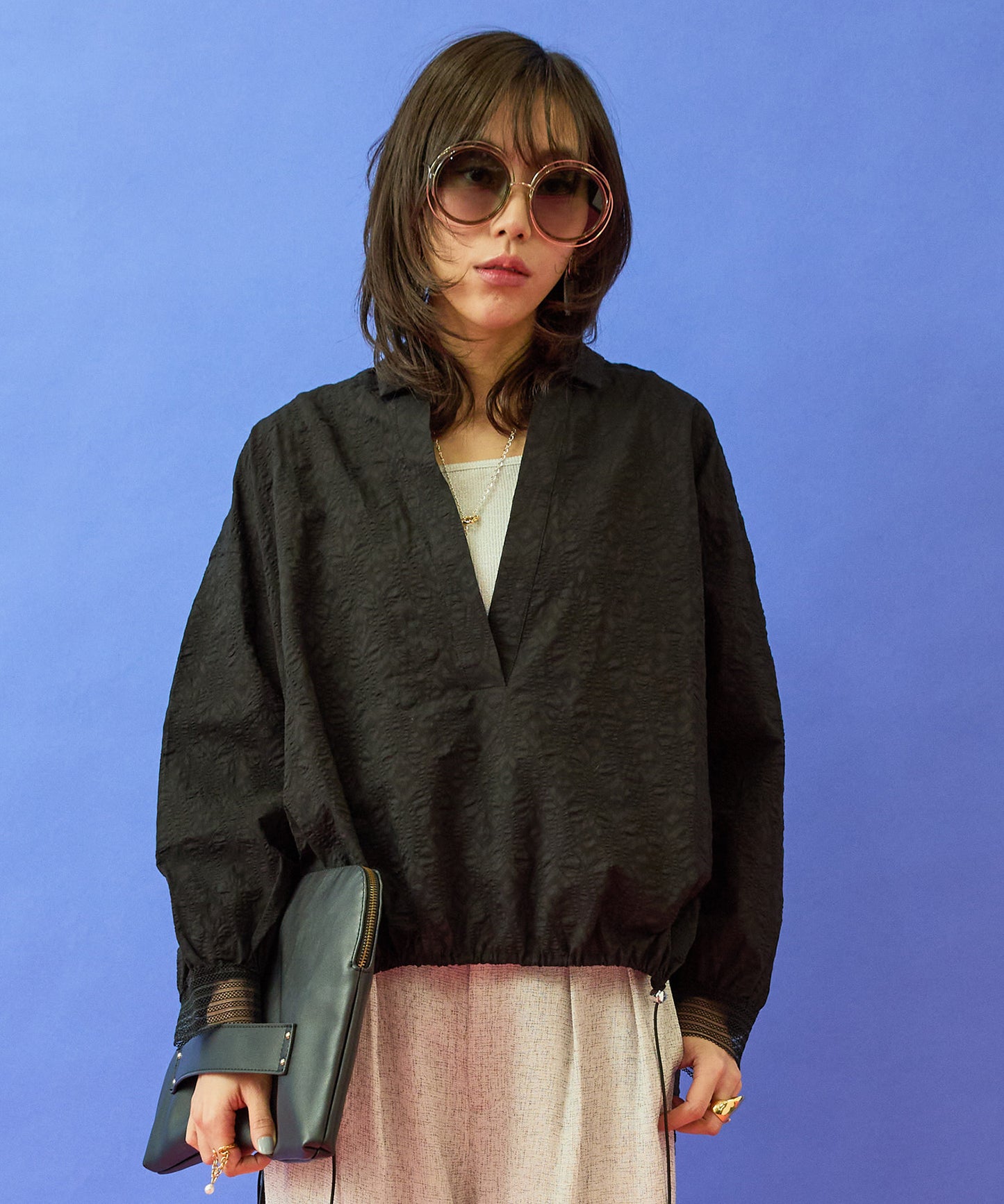 スキッパーシャツ シャツ レディース 襟元 おしゃれ